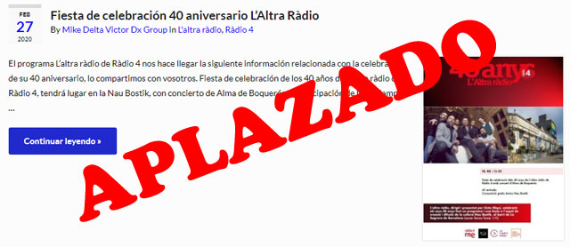 Aplazada fiesta aniversario L'altra ràdio Aplazada fiesta aniversario L'altra ràdio