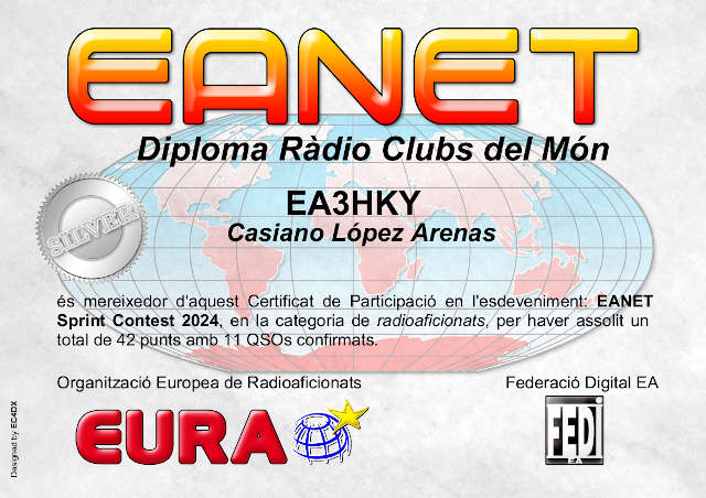 Diploma acreditativo segundo puesto en el EANET Sprint Contest 2024